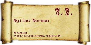 Nyilas Norman névjegykártya